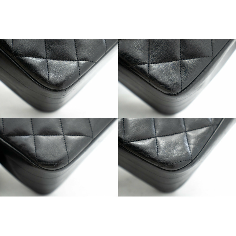 【日本直送】CHANEL 半月形鏈條單肩包黑色絎縫翻蓋小羊皮-5