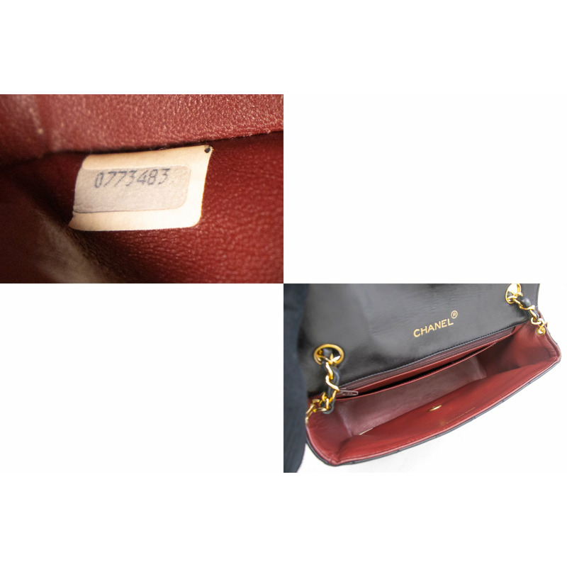 【日本直送】CHANEL 半月形鏈條單肩包黑色絎縫翻蓋小羊皮-8