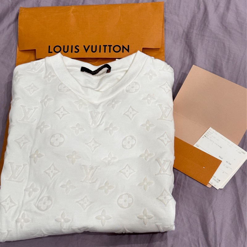 LV Monogram 魔術貼短袖T恤 白色T恤 近全新 二手-5