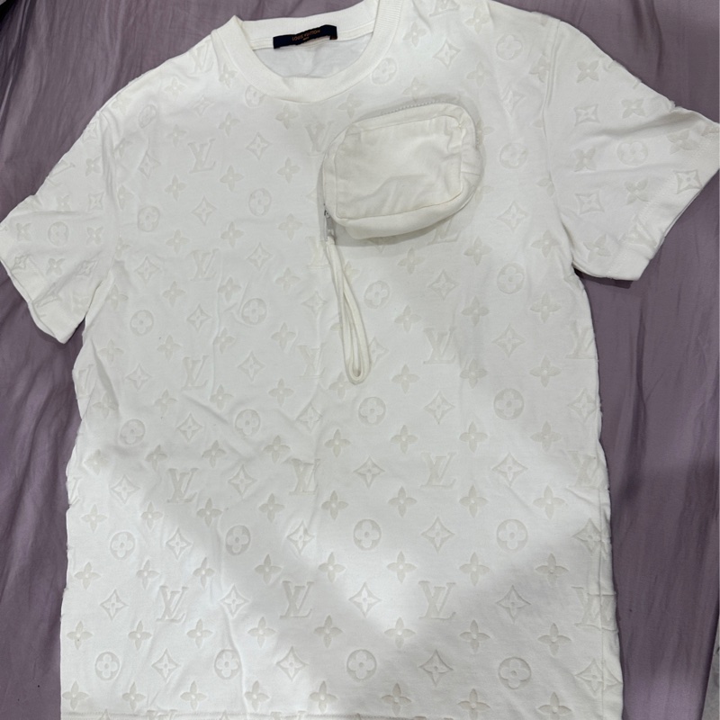 LV Monogram 魔術貼短袖T恤 白色T恤 近全新 二手-8