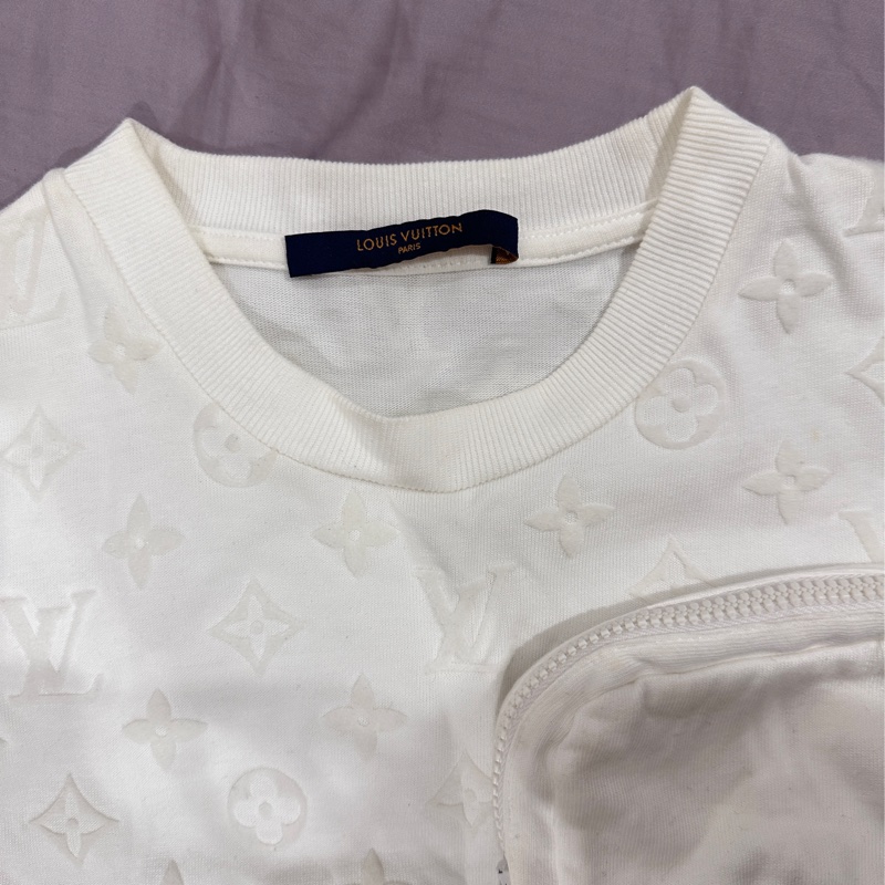 LV Monogram 魔術貼短袖T恤 白色T恤 近全新 二手-13