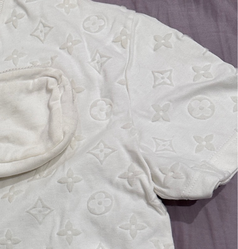 LV Monogram 魔術貼短袖T恤 白色T恤 近全新 二手-17