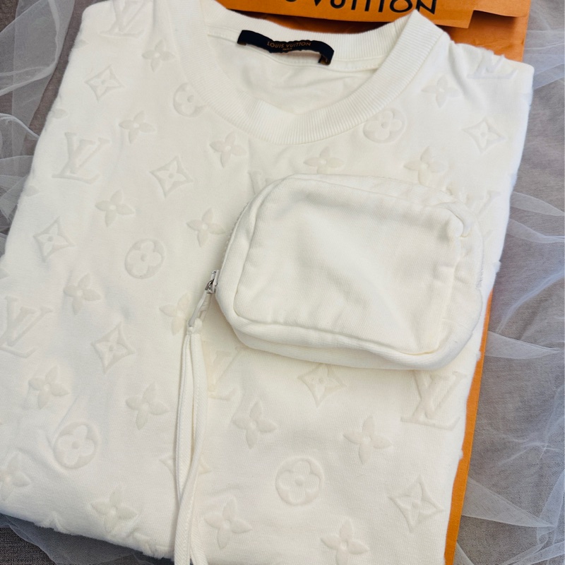 LV Monogram 魔術貼短袖T恤 白色T恤 近全新 二手-2