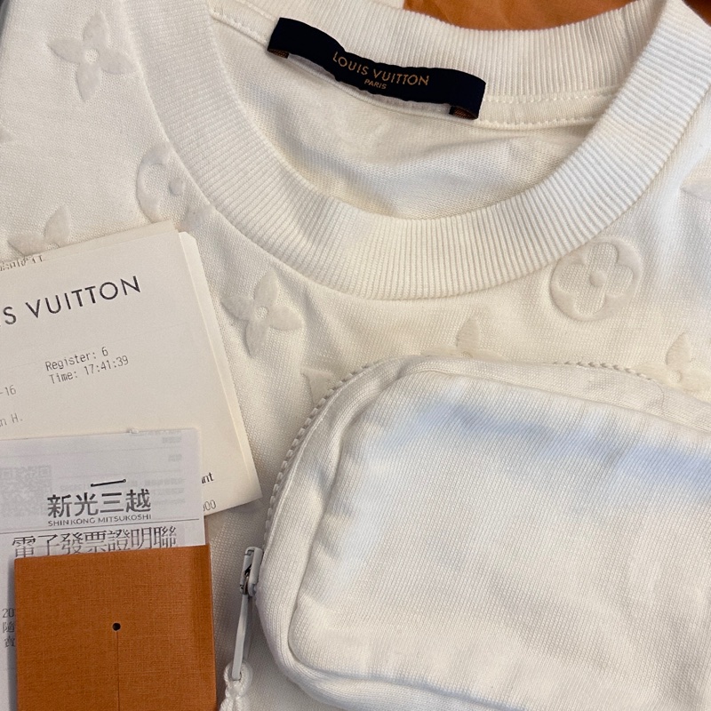 LV Monogram 魔術貼短袖T恤 白色T恤 近全新 二手-4