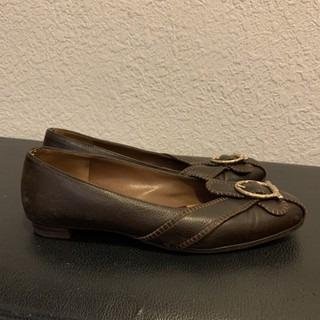台灣專櫃購入 原價22500｜Salvatore Ferragamo 咖啡色真皮平底鞋-1