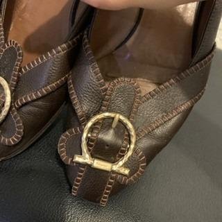 台灣專櫃購入 原價22500｜Salvatore Ferragamo 咖啡色真皮平底鞋-5