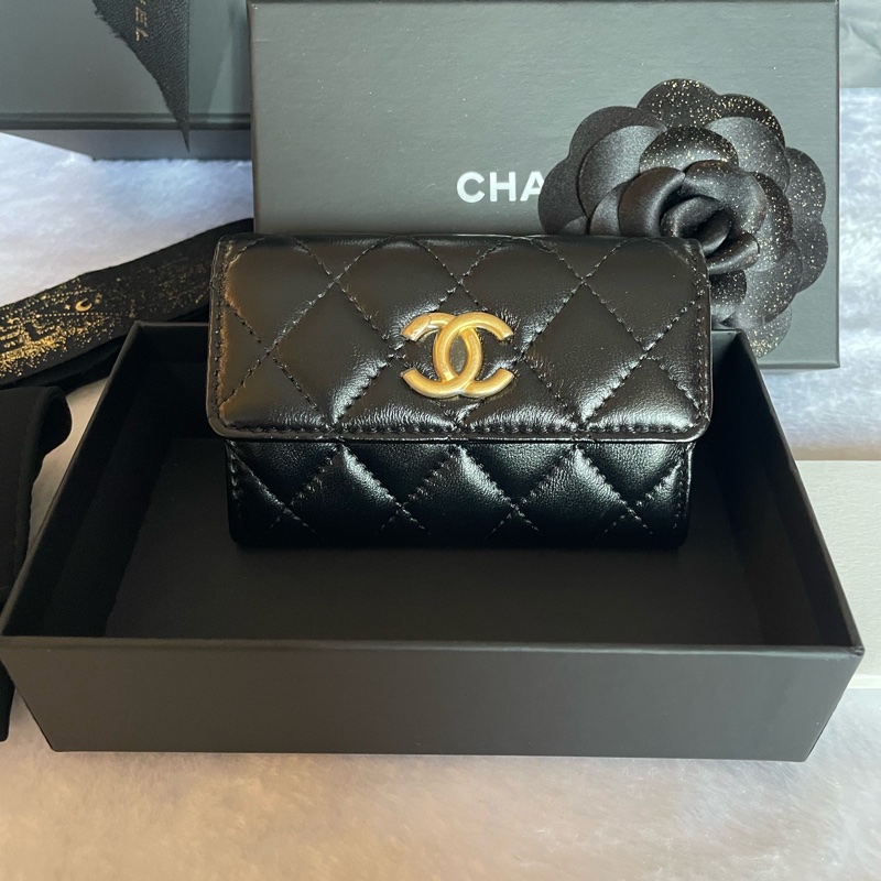 全新CHANEL季節款口蓋單層卡夾-0