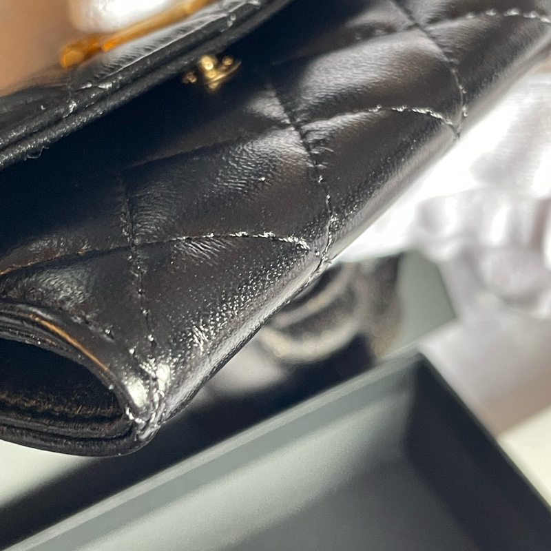 全新CHANEL季節款口蓋單層卡夾-10