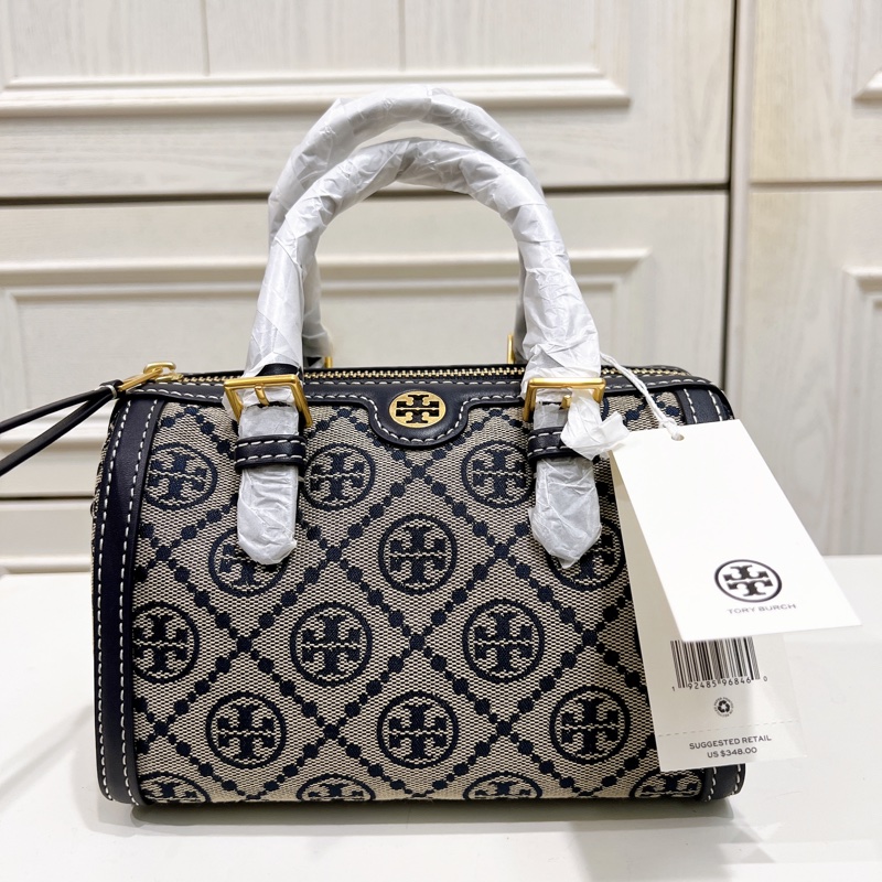 Tory Burch 緹花迷你波士頓包 T monogram petite barrel bag-6