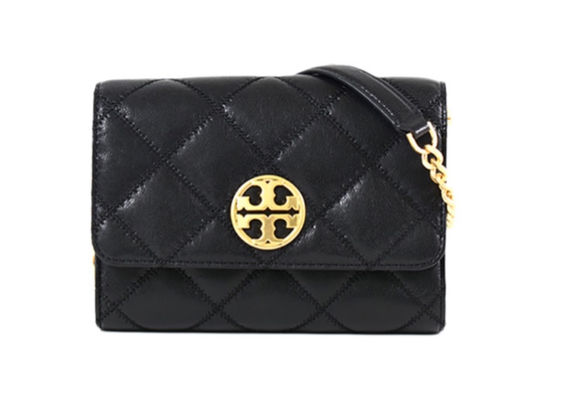 [Tory Burch] TB Willa 菱格皮革鍊帶WOC斜背包 -黑色［美國正品 現貨在台]-1