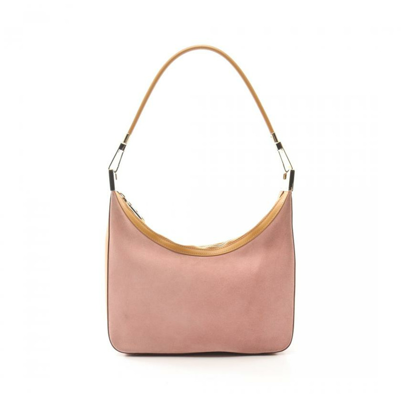 【日本直送】 中古GUCCI[B]GG帆布 單肩背包 絨面革 皮革 粉色 黃棕色-0
