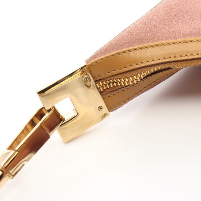 【日本直送】 中古GUCCI[B]GG帆布 單肩背包 絨面革 皮革 粉色 黃棕色-9