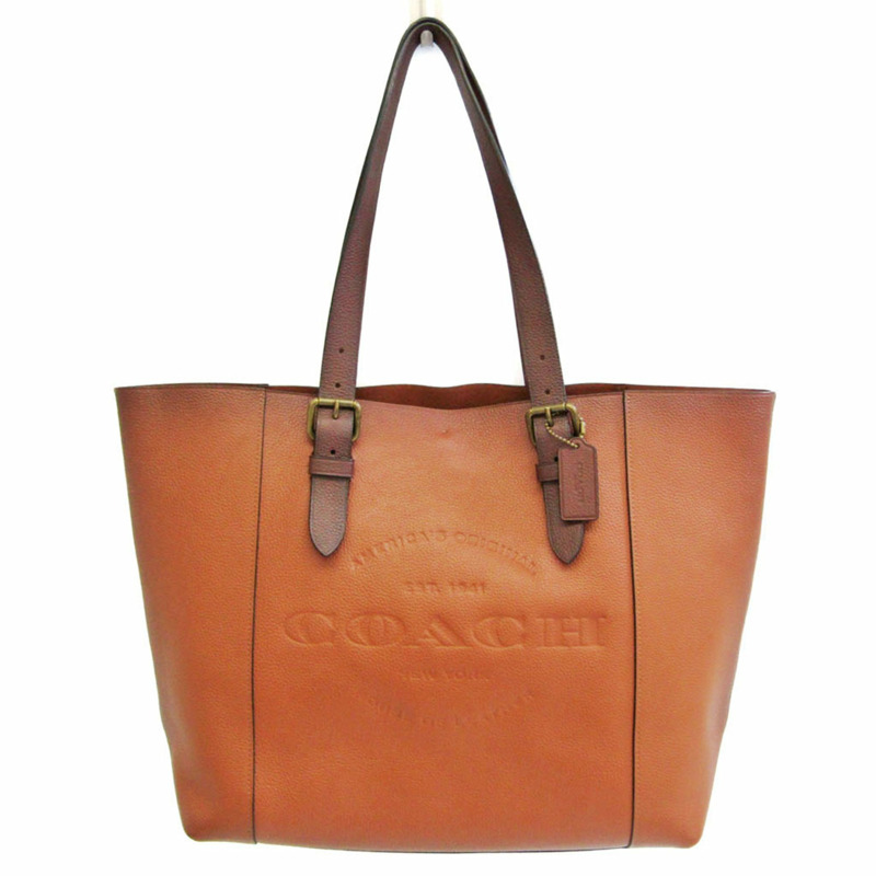【日本直送】Coach 壓紋標誌 F49506 男士、女士皮革手提袋 棕色,深棕色-0