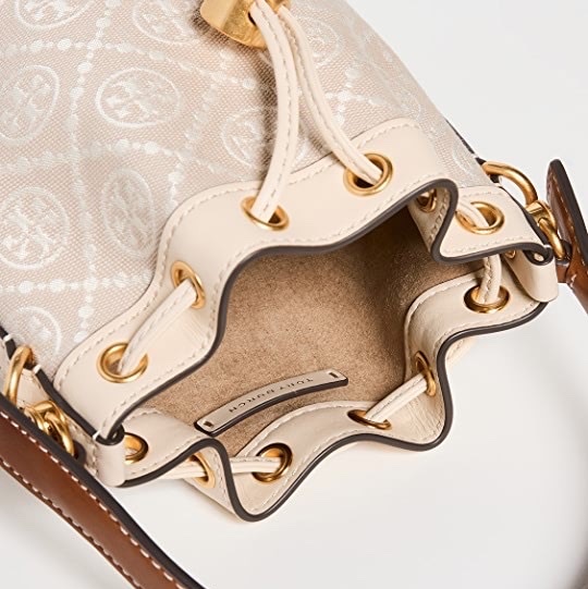 Tory Burch T monogram 米白 水桶包-2