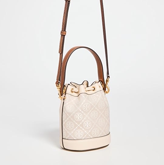 Tory Burch T monogram 米白 水桶包-3