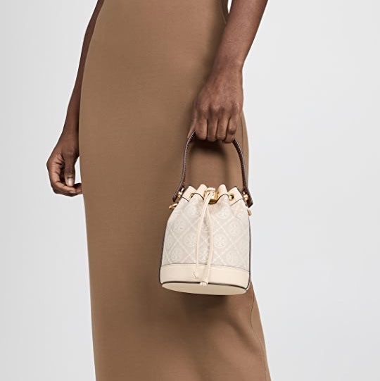 Tory Burch T monogram 米白 水桶包-4