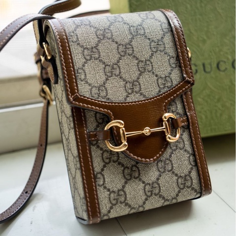 GUCCI 1955 Horsebit 老花手機包