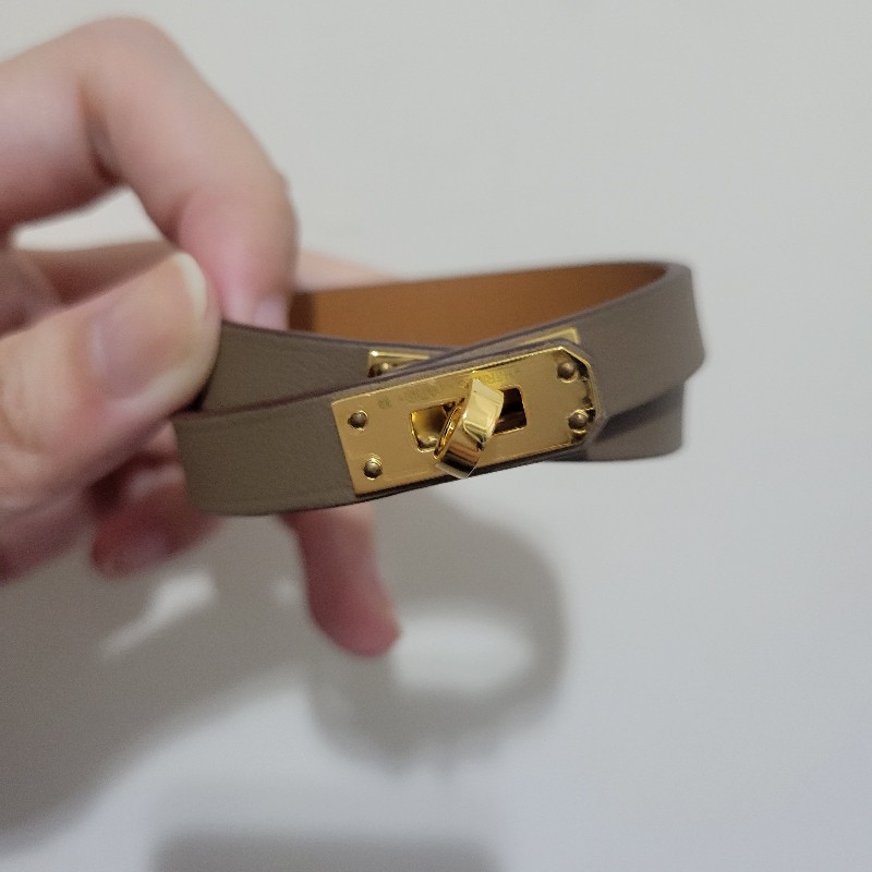 hermes mini kelly大象灰手環 購自官網 包裝完整-0