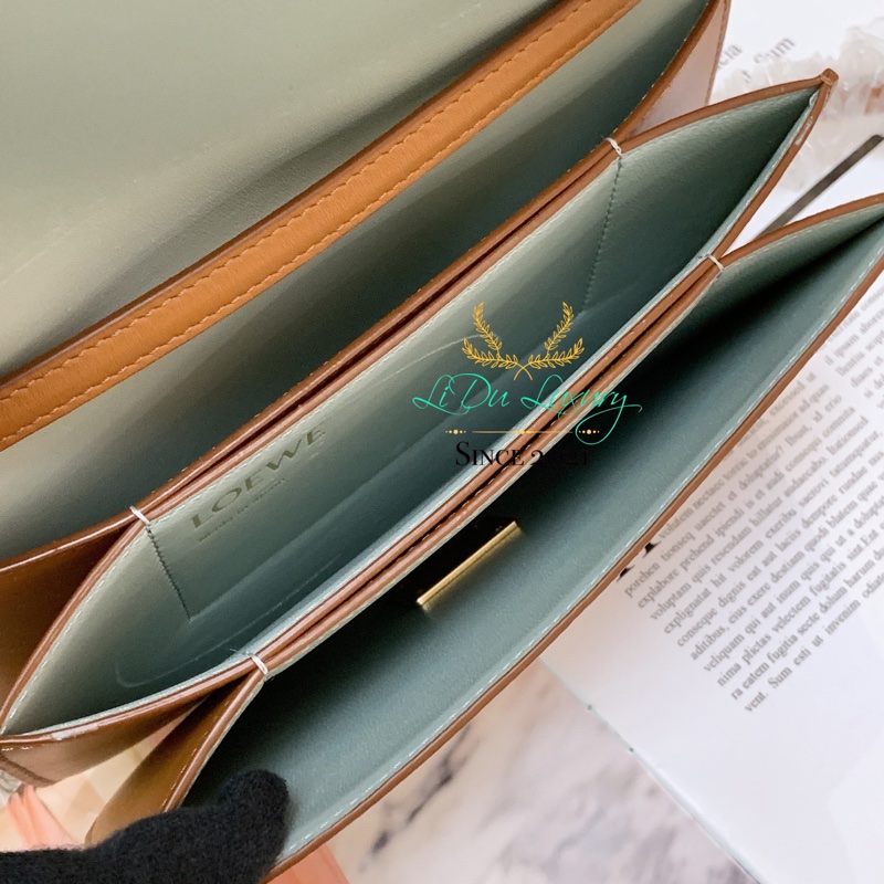 LOEWE GOYA 焦糖拿鐵 風琴包-3