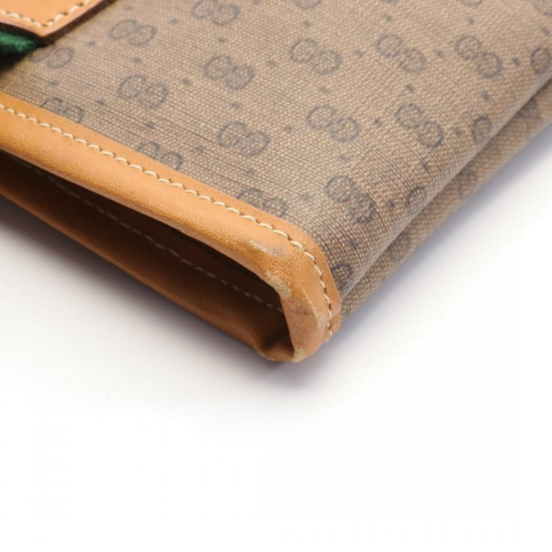 【日本直送】 中古GUCCI[B]Old Gucci Sherry line 手提包 托特包 PVC 真皮 米色 淺棕色 多彩色-6