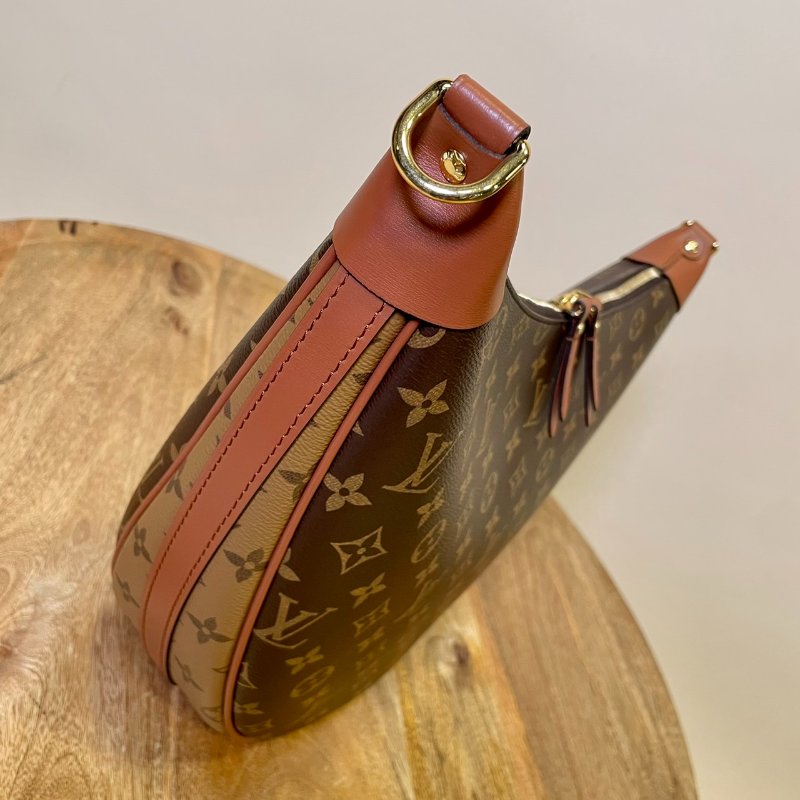 LOUIS VUITTON 老花紋LOOP HOBO 彎月包 斜背包 附小包 碗豆包-1