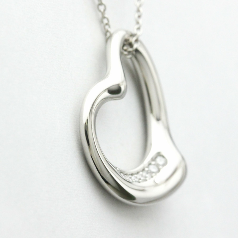 【日本直送】Tiffany Open Heart 鉑金鑽石男士女士時尚吊墜項鍊（銀色）-2