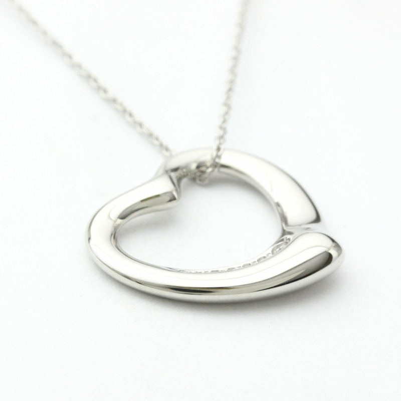 【日本直送】Tiffany Open Heart 鉑金鑽石男士女士時尚吊墜項鍊（銀色）-3