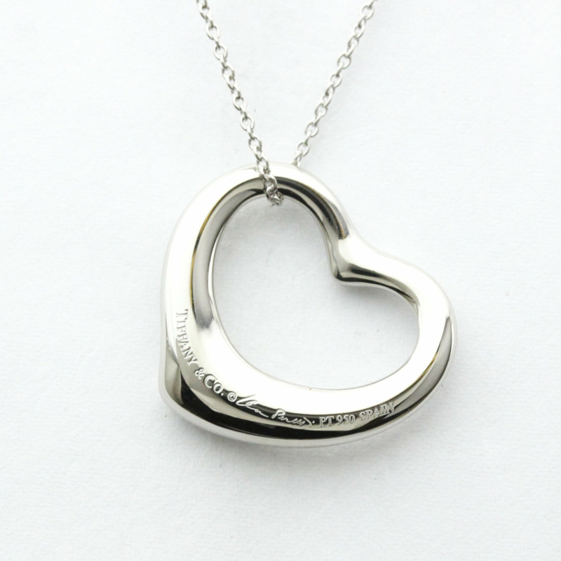【日本直送】Tiffany Open Heart 鉑金鑽石男士女士時尚吊墜項鍊（銀色）-4