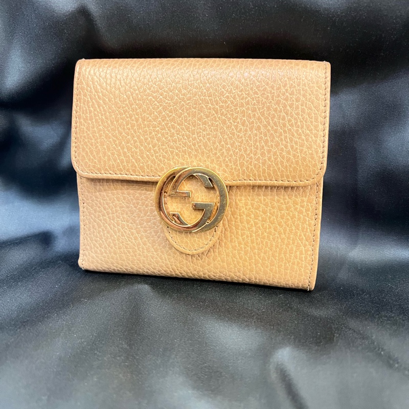 Gucci-奶茶色短夾-0