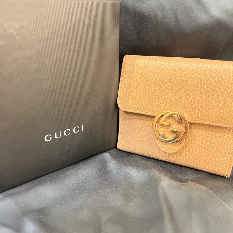 Gucci-奶茶色短夾-5