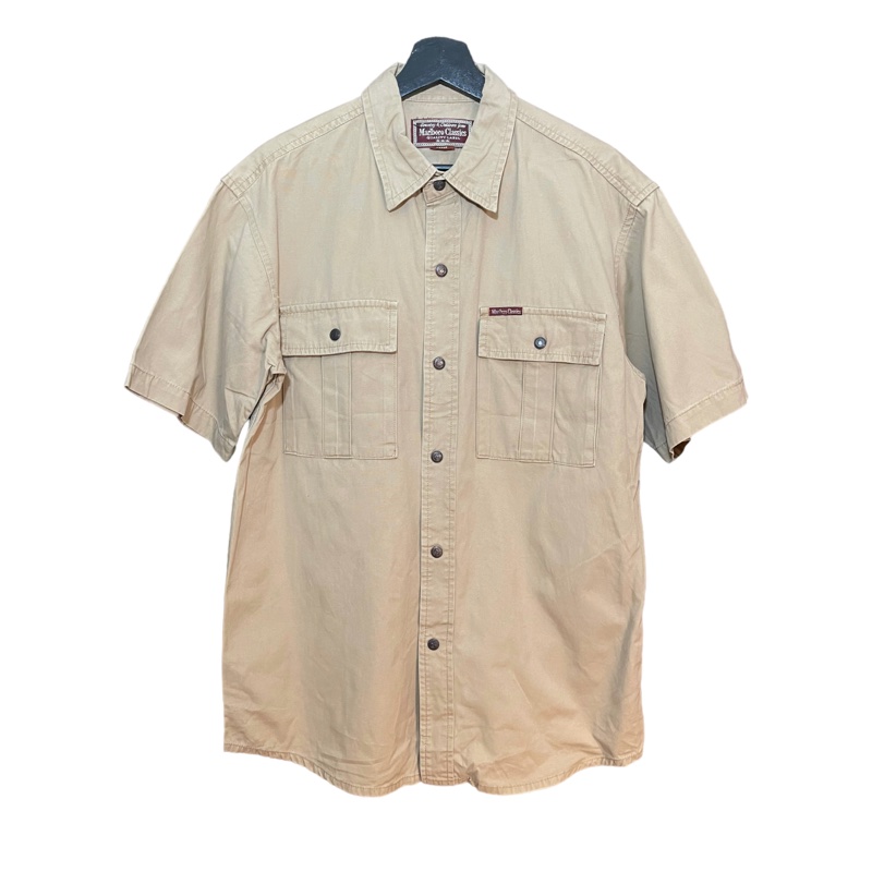 顛復古⚡️美國Marlboro口袋工裝短袖襯衫❤️古著男女皆可 F0511013-0