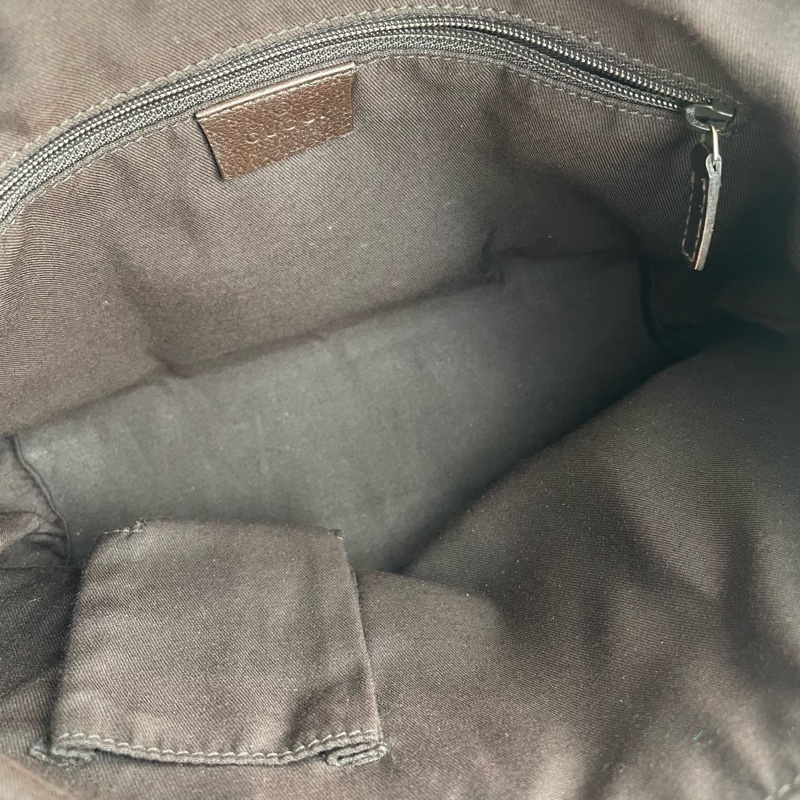 Gucci咖邊緹花肩背包-4