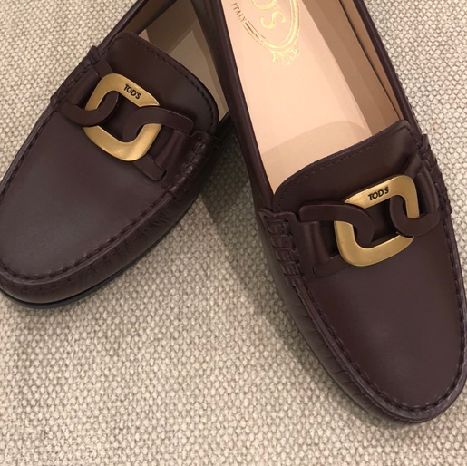 TOD’S Kate系列城市豆豆鞋-暗紅色-5