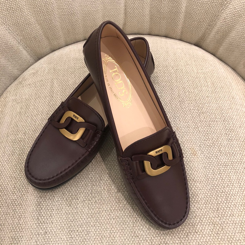 TOD’S Kate系列城市豆豆鞋-暗紅色-6