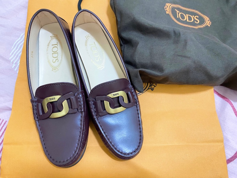 TOD’S Kate系列城市豆豆鞋-暗紅色-9