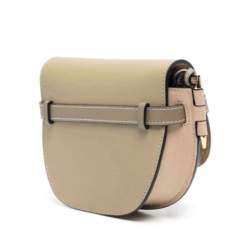 【LOEWE 羅威】Mini Gate 迷你 兩用 皮革 腰包 馬鞍包 肩背包 粘土綠色 灰褐色-3
