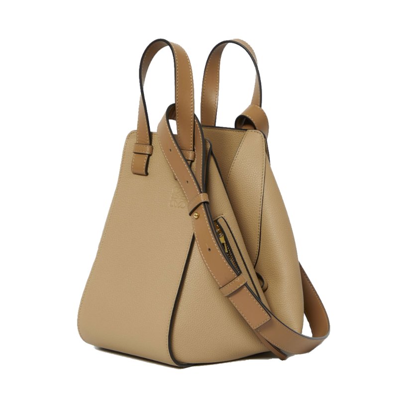 【LOEWE 羅威】Small Hammock 小號 柔軟粒面小牛皮 吊床包 肩背包 手提包 沙色-1