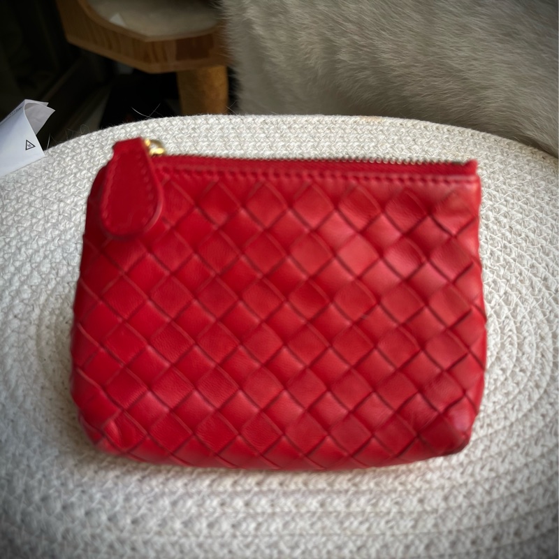 BV小羊皮紅色小零錢包-2
