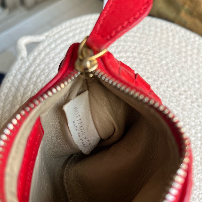 BV小羊皮紅色小零錢包-8