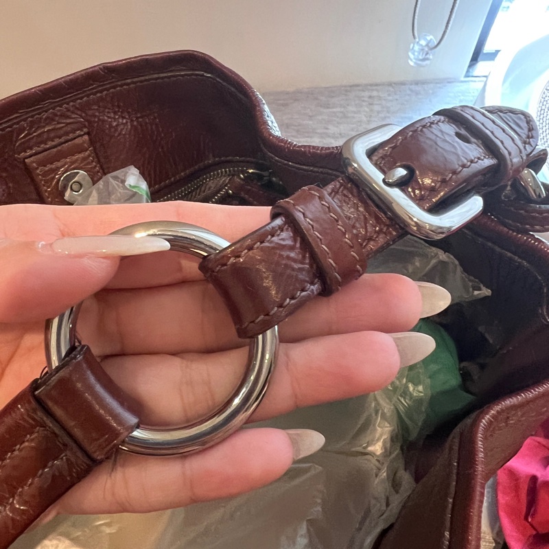 Prada 酒紅色肩背包-15