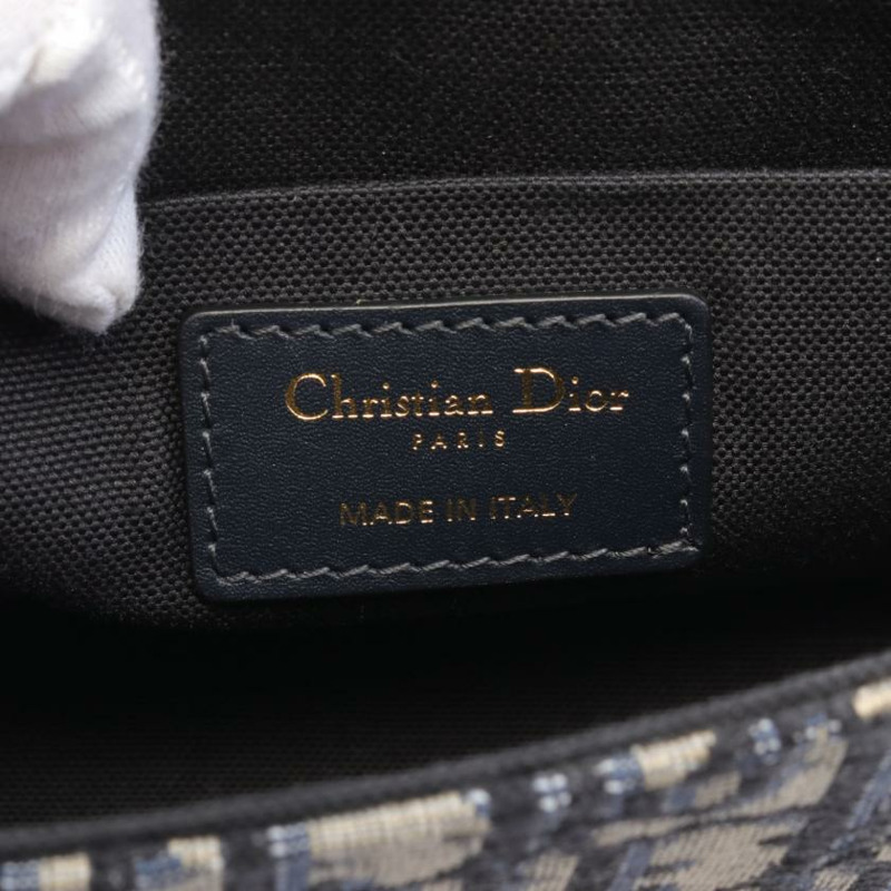 【日本直送】 中古Christian Dior[AB]30 MONTAIGNE 箱包 斜 提花 肩包 帆布 皮革 淺灰色 海軍藍-3