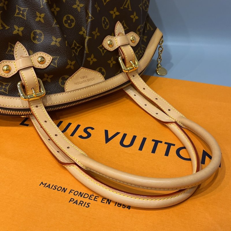 Louis Vuitton LV 字紋 抓皺 大款 元寶肩背包/皺摺包-7