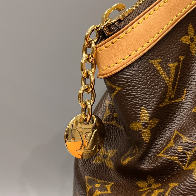 Louis Vuitton LV 字紋 抓皺 大款 元寶肩背包/皺摺包-9