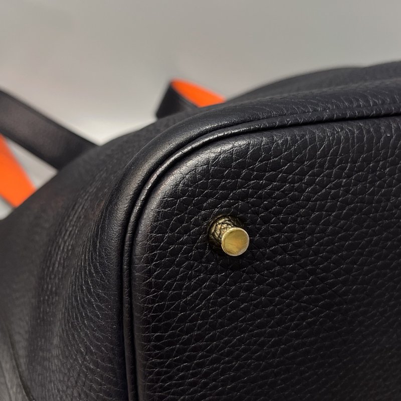 Hermes 愛馬仕 海軍藍全皮26公分 大款菜籃子/手提包/肩背包-4