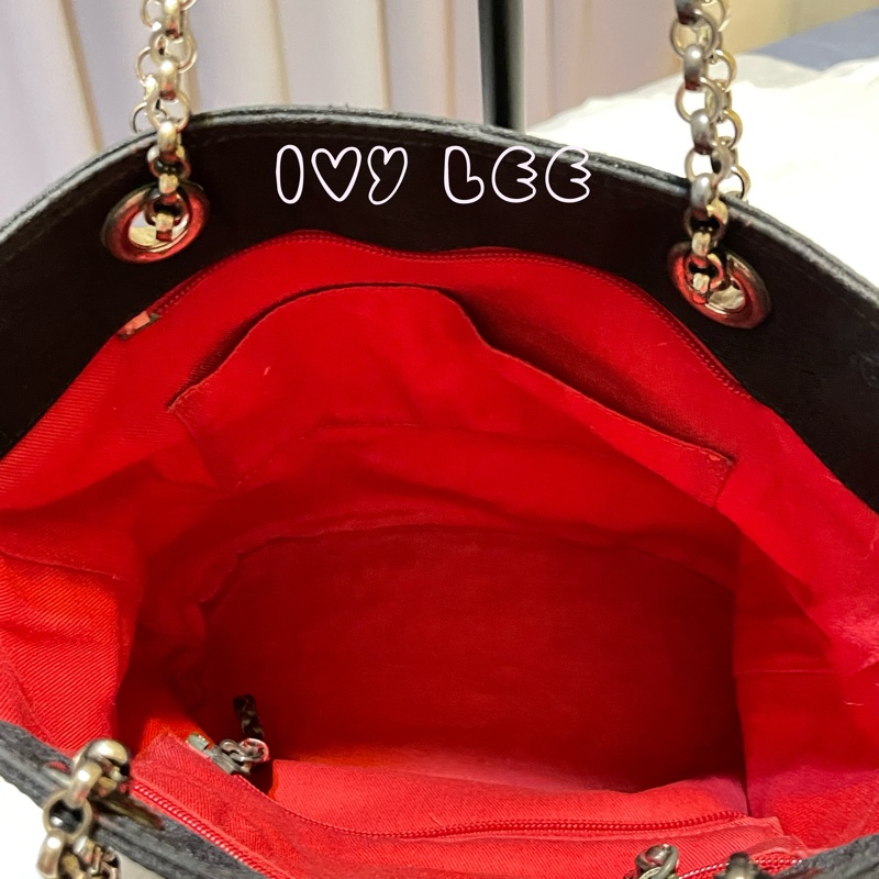 LOEWE 帆布水桶包 肩背包 VINTAGE 鏈條提把 質感黑壓印Logo 二手精品 正品-3