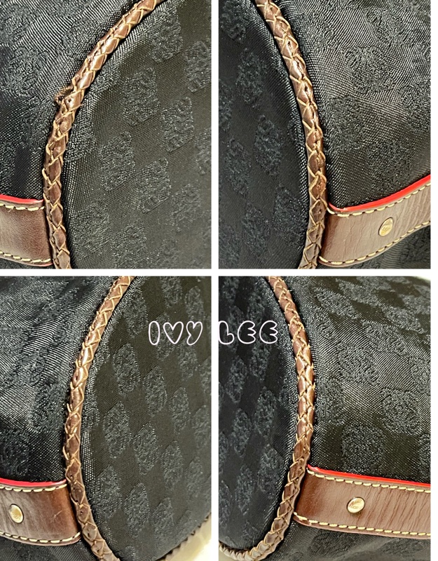 LOEWE 帆布水桶包 肩背包 VINTAGE 鏈條提把 質感黑壓印Logo 二手精品 正品-11