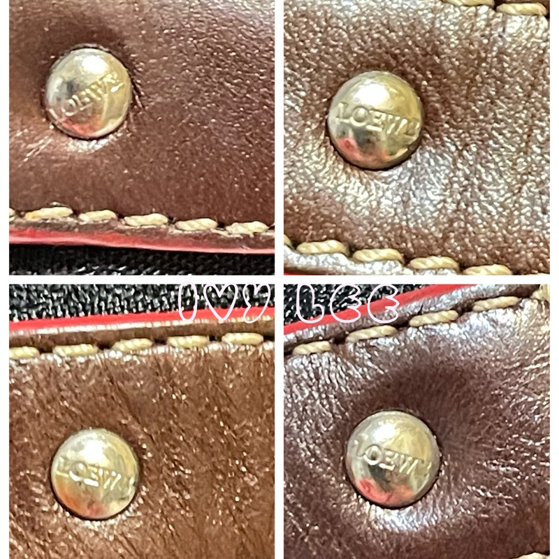 LOEWE 帆布水桶包 肩背包 VINTAGE 鏈條提把 質感黑壓印Logo 二手精品 正品-17