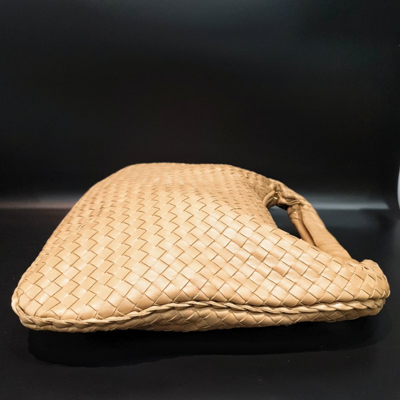 Bottega Veneta BV 奶茶色 全皮經典編織 中款 和尚包/托特包/肩背包/手提包-6
