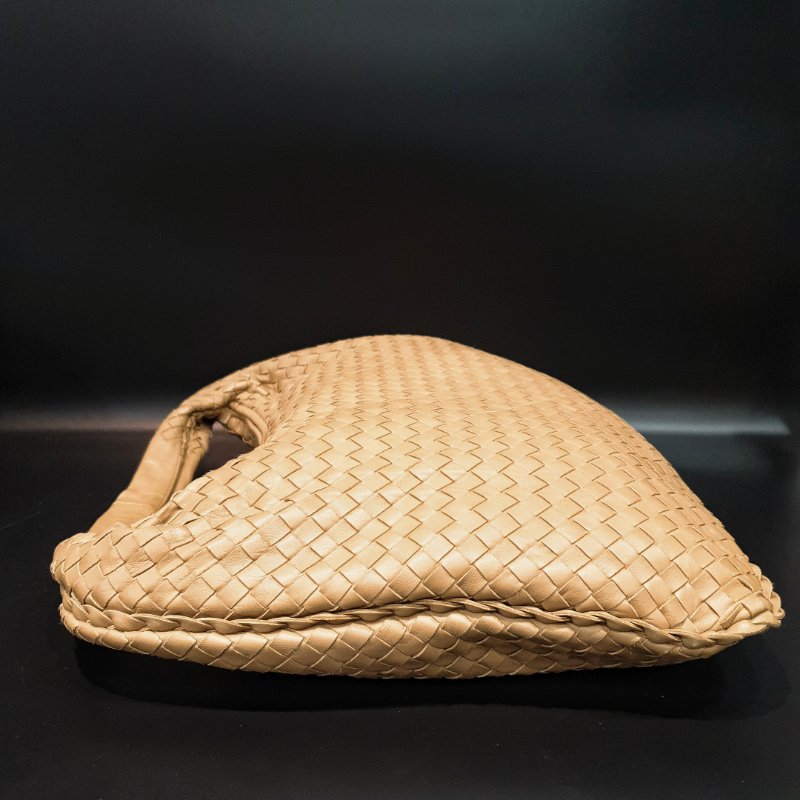 Bottega Veneta BV 奶茶色 全皮經典編織 中款 和尚包/托特包/肩背包/手提包-7