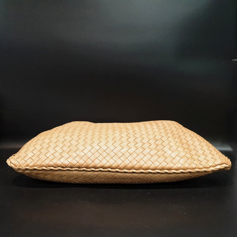 Bottega Veneta BV 奶茶色 全皮經典編織 中款 和尚包/托特包/肩背包/手提包-8